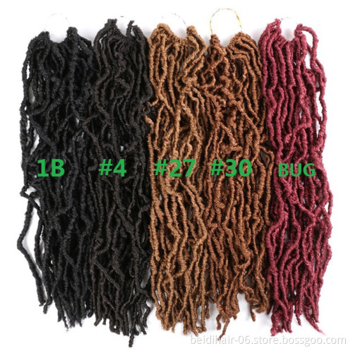 Crochet Faux Nu Locs Wavy Goddess Soft Dreadlocks Synthetic Nu Gypsy Locs Preloop Hair Extension 14/18/24inch